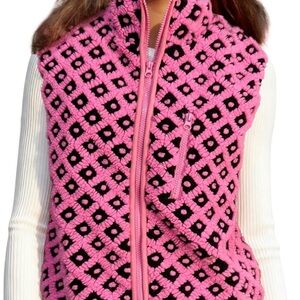Pink and Black Patterned Vest